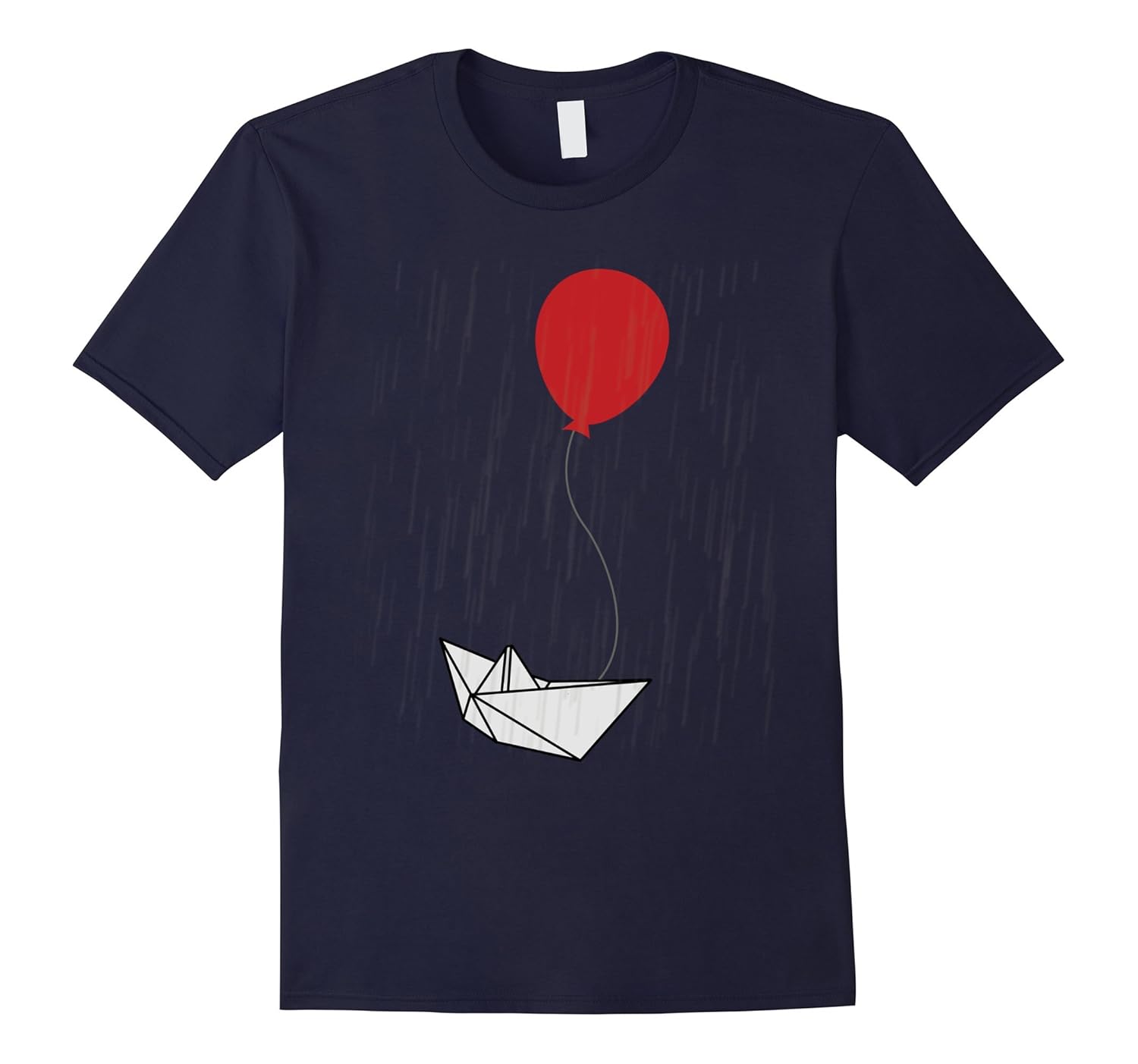 We All Float Down Here Boat Paper And Red Balloon In Rain-FL