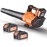 Cordless Leaf Blower - 580CFM/160MPH Electric Blower with 2 x 4.0Ah Batteries, Charger, Shoulder Strap, and 3 Speed Settings,