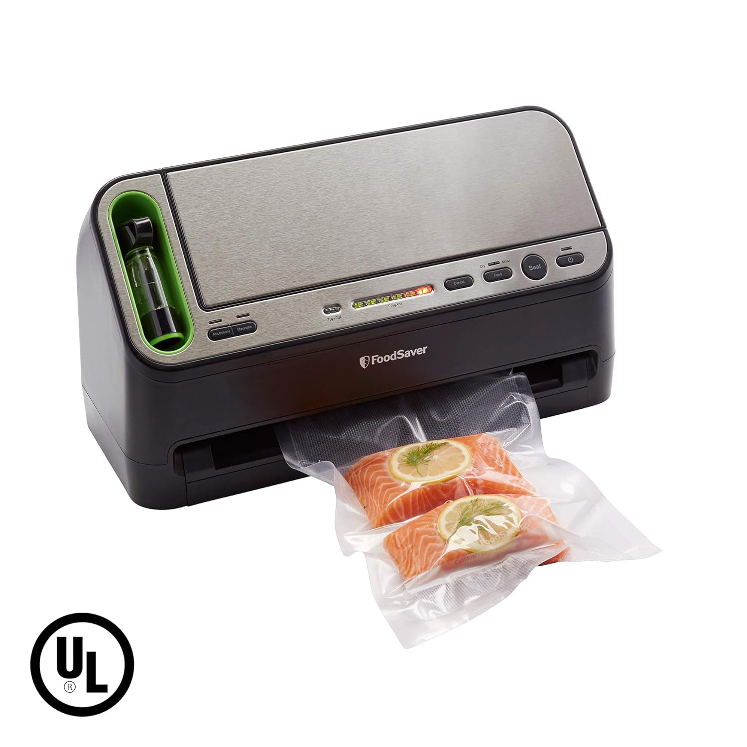 Foodsaver V4440 2-in-1 Vacuum Sealer Machine with Automatic Bag Detection and Starter Kit | UL Safety Certified | Black & Silver