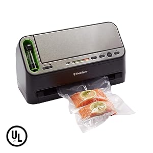 Foodsaver V4440 2-in-1 Vacuum Sealer Machine with Automatic Bag Detection and Starter Kit | UL Safety Certified | Black & Silver