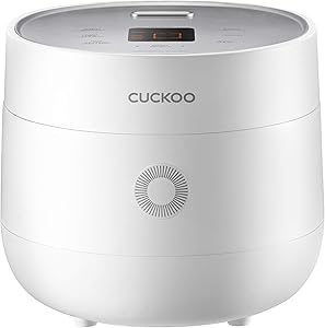 Cuckoo CR-0675FW 6 Cup Rice Cooker, 13 Unique Cooking Options, Easy to Clean, Touch Control Panel (White)