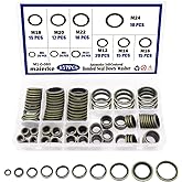 maierke 157PCS 10 Sizes Automotive Sealing Washer,Metric (M6 to M24) Bonded Seal Oil Washers Gasket Assortment Kit with Box,f