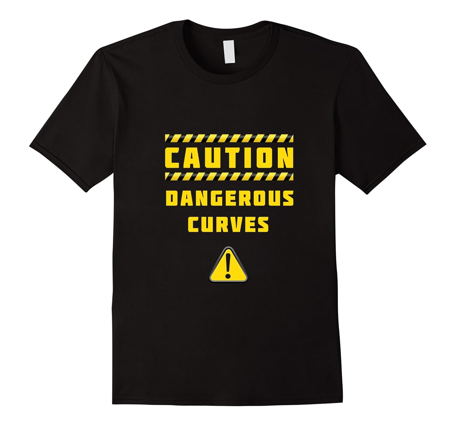 caution dangerous curves humor ironic T shirt big size model-BN