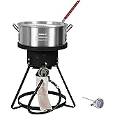 Red Mountain Valley 10.5 Qt Outdoor Camping Fryer with Premium Aluminum Basket & Thermometer, Perfect for Frying Fish, Wings,