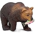 Safari Ltd. Grizzly Bear Figurine - Detailed 4.5" Plastic Model Figure - Fun Educational Play Toy for Boys, Girls & Kids Ages