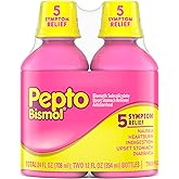 Pepto Bismol Líquido para náuseas, acidez estomacal, indigestión, malestar estomacal y diarrea, alivio rápido para 5 síntomas