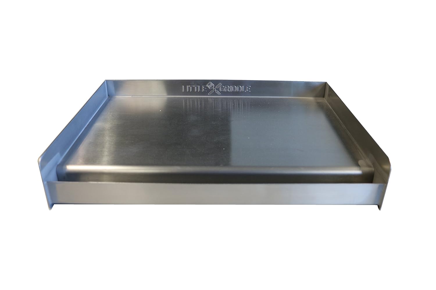 Little Griddle SQ180 100% Stainless Steel Universal Griddle with Even Heating Cross Bracing for Charcoal/Gas Grills, Camping, Tailgating, and Parties (18"x13"x3")