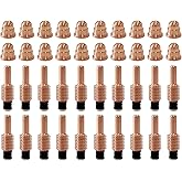 POPWIN 20pcs 220930 Nozzle and 20pcs 220842 Electrode Fit 45XP/65/85/105 Cutting Torch Plasma Consumables