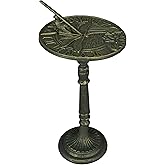 Zeckos 21-Inch Cast Iron Verdigris Dragonfly Sundial: A Unique Blend of Artistry and Functionality for Your Garden, Patio, or