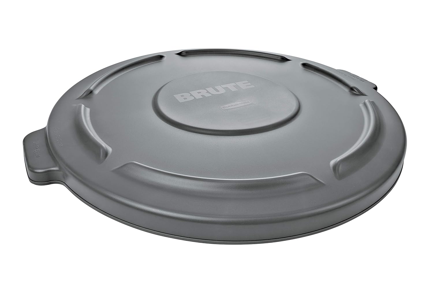 Rubbk|#Rubbermaid Commercial Products FG264560GRAY  Brute Heavy-Duty Round Trash Can/Container Lid, 44 Volts, Polyethylene, Gray (Pack of 4)