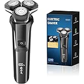 Electric Razor for Men, Bazivve Electric Shaver for Men, Rechargeable Wet Dry Shaver with Pop-Up Trimmer, Cordless Portable R