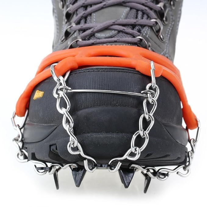 ICE TRACTION CRAMPONS Par de zapatos de Hielo Tacos Crampon Bota de la nieve de Spike Tacos Cadena antideslizante, de color amarillo: Amazon.es: Deportes y ...