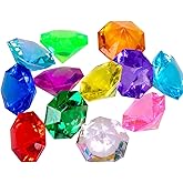 jollylife 36PCS Acrylic Diamond Gems Jewels Pirate Treasure Chest Hunt Party Favors 25 Carat Diving Gem Pool Toys