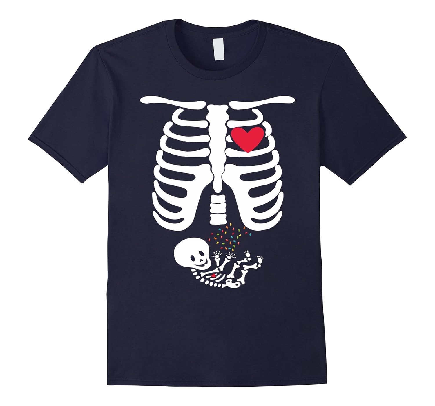 Halloween Skeleton Rib Cage X-ray Costume Candy Mom Shirt-CL