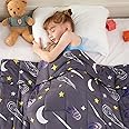 yescool Weighted Blanket 10 Pounds Cooling Weighted Blanket, Star Galaxy Moon Heavy Blanket for Sleeping, Washable Weighted T