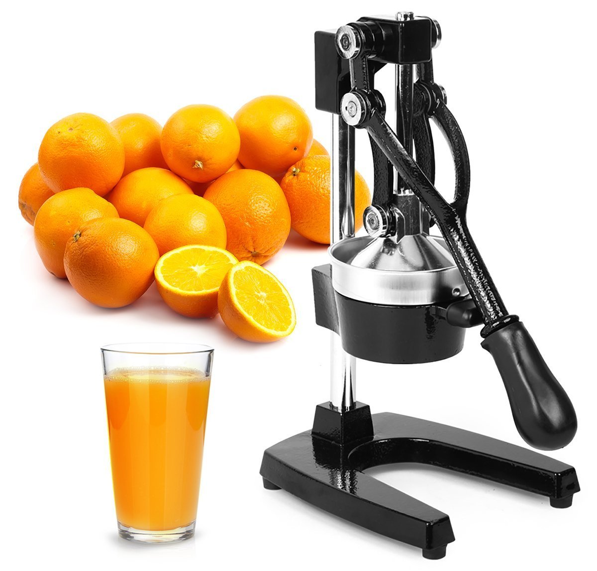 Zulay Professional Citrus Juicer - Manual Citrus Press and Orange Squeezer - Metal Lemon Squeezer - Premium Quality Heavy Duty Manual Orange Juicer and Lime Squeezer Press Stand