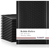 Fuxury Bubble Mailers 6x10" 100 Pack Black Padded Envelopes Usable Size 6x9" Thick Mailing Envelopes Bubble Opaque Padded Mai