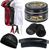 "Goiple Hair Care Kit for Men's 360 Wave - Pomades for Strong Hold, Easy Wash, Moisture Control, Silky Shine & Training, Curv