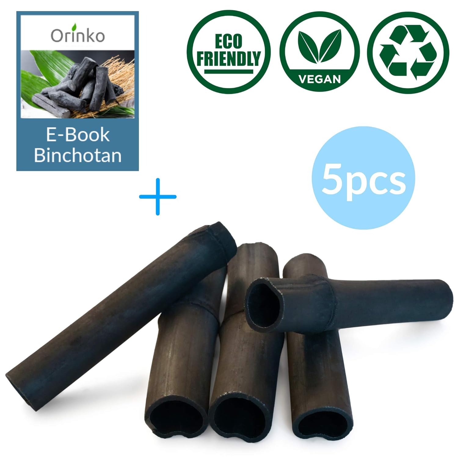 orinko 5 Charcoal Sticks for Water Purification - Bamboo Charcoal Water Filter Sticks Filters up to 2L