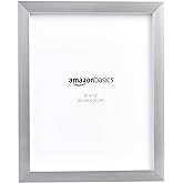 Amazon Basics Rectangular Photo Picture Frame, 8" x 10", Pack of 2, Nickel