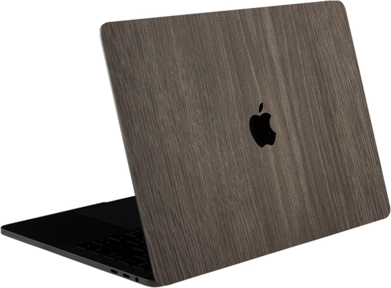 SOJITEK Brown Wood Texture 4-in-1, Full-Size 360° Protector Skin Decals Sticker MacBook Pro 15 Inch (2016 to 2019 Model with & w/o Touch Bar & ID) A1707 A1900 Black Keyboard Cover