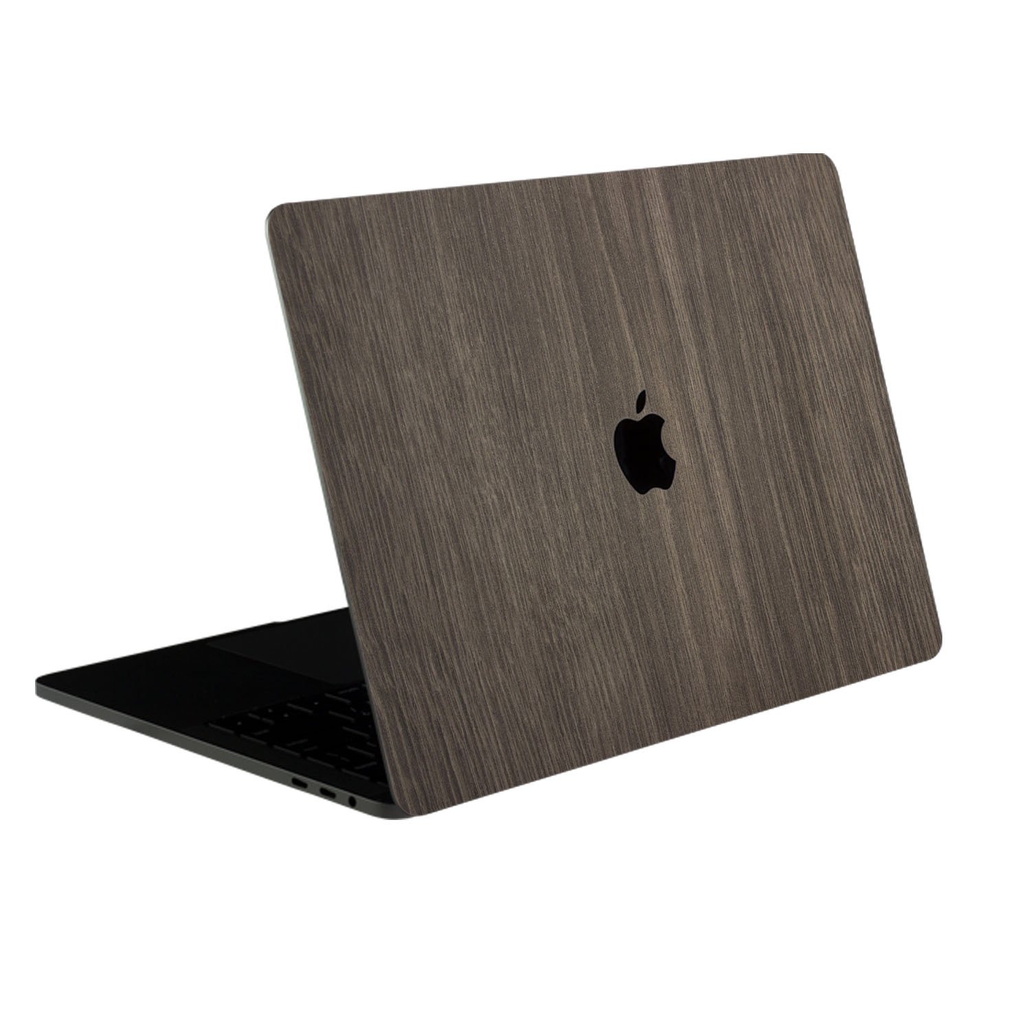 SOJITEK Brown Wood Texture 4 in 1 Full Size 360° Protector Skin Decals Sticker MacBook Pro 13 Inch 2016 to 2019 Model with Without Touch Bar ID A1706 A1708 A1989 Black Keyboard Cover