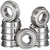 HiPicco F684ZZ Flanged Ball Bearing, ID 4mm x OD 9mm x Width 4mm Miniature Bearings, Double Metal Shielded Deep Groove Bearin