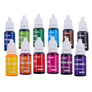 12 Color Cake Food Coloring Set, Nomeca Food Grade Vibrant Food Color Liquid Dye Tasteless for Baking, Icing, Decorating, Fondant, Cooking, Slime Making DIY Supplies Kit - .35 fl. Oz (10 ml) Bottles