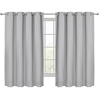 Utopia Bedding Blackout Curtains 45 Inches Length 2 Panels, Thermal and Sound Insulated Grommet Drapes for Bedroom, Kitchen a