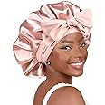 YANIBEST Silk Bonnet for Sleeping Women Satin Bonnet Double Layer Satin Lined Hair Bonnet with Tie Band Curly Hair