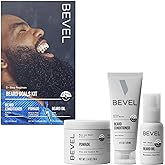 Bevel Mens Beard Grooming Kit - Includes Beard Conditioner, Beard Balm and Beard Oil to Soften, Hydrate and Strengthen Beard 