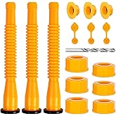 Spacemart Gas Can Spout Replacement, Flexible Pour Nozzle for 1/2/5/10 Gallon Gas Cans, (3 Kit-Yellow) Fuel Can Spout Replace