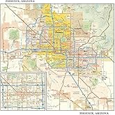 Phoenix, Arizona Wall Map, large - 22.75" x 21.5" (Laminated)