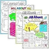 28PCS All About Me Student Posters Classroom Supplies Fill-in Posters for Kids Preschool Classroom Posters Must Haves Large S