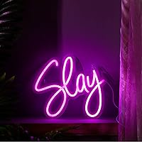 Riakrum Slay Neon Sign for Wall Decor Slay Y2k Lighting LED Neon Light Preppy Aesthetic Cowboy Room Decor for Women Bedroom D