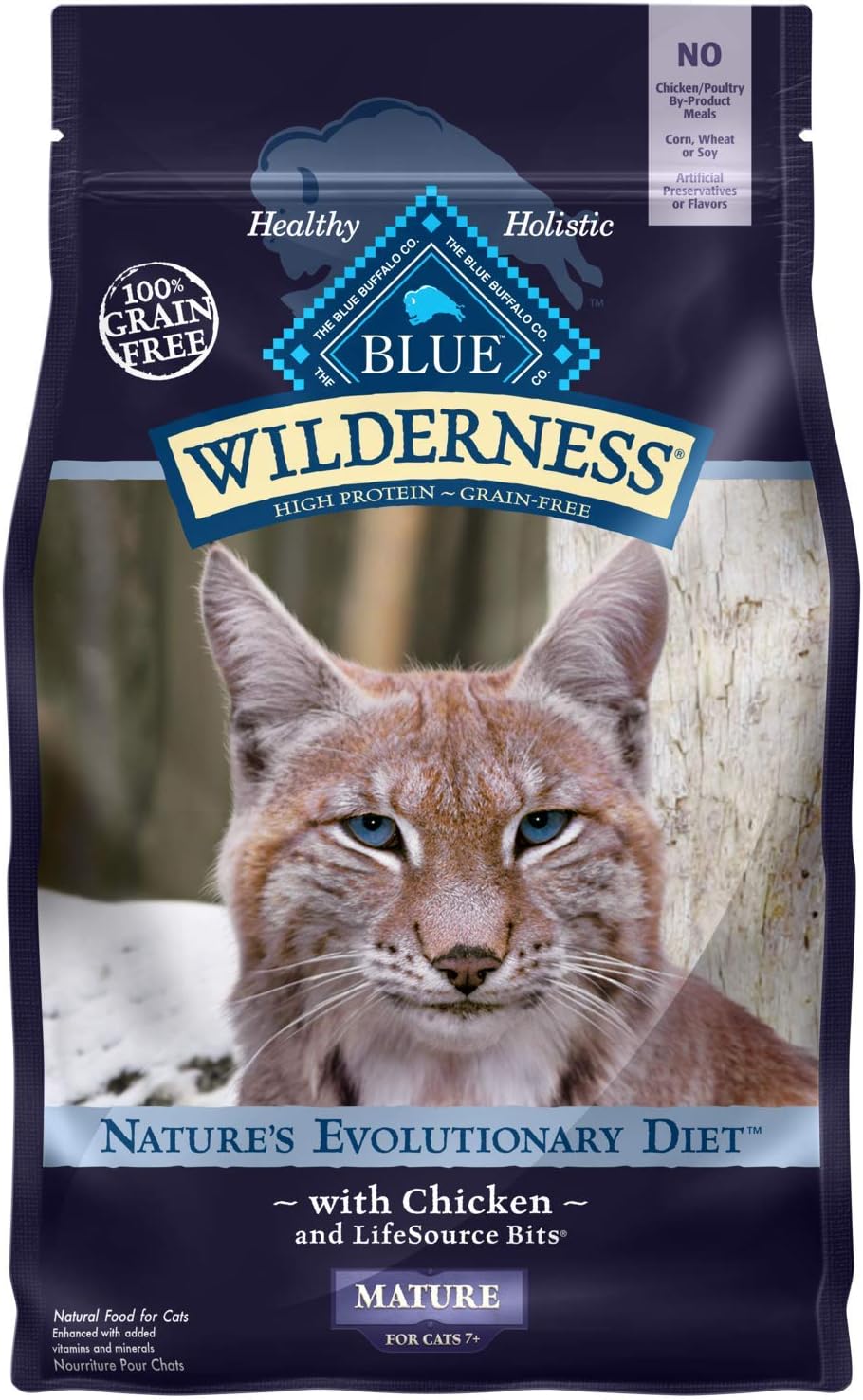 Blue Buffalo Wilderness High Protein, Natural Mature Dry Cat Food, Chicken 5-lb