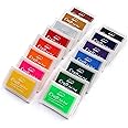 Lsushine Craft Ink Pad Stamps Partner DIY Color,15 Color Craft Ink Pad for Stamps, Paper, Wood Fabric (Pack of 15)