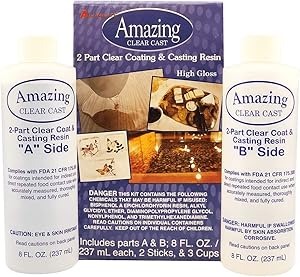 Alumilite Amazing Clear Cast 10590, 8 Oz of Clear Coating and 8 Oz of Casting Resin