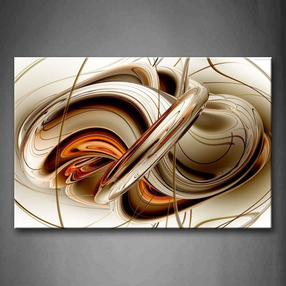 First Wall Art - Abstract Brown White Lines Wall Art Painting The Picture Print On Canvas Abstract Pictures For Home Decor Decoration Gift