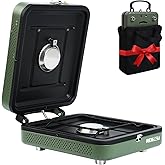 RexTact 2 Burner Camping Stove with Carrying Bag, Foldable Propane Camp Stove with 17,200 BTU for Camping, Outdoor Cooking, P