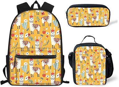 Dreaweet Book Bag Lunch Box with Pencil Case for School Girls Boys ...