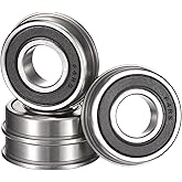 HiPicco FR4-2RS Flanged Ball Bearing, ID 1/4" x OD 5/8" x Width 10/51 Miniature Bearings, Double Rubber Sealed Deep Groove Be