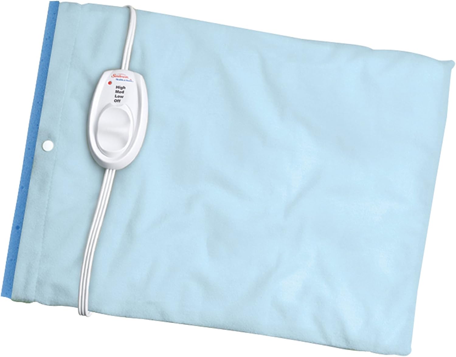 Sunbeam Heating Pad for Pain Relief | Standard Size UltraHeat, 3 Heat Settings with Moist Heat| Light Blue, 12-Inch x 15-Inch