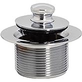 Westbrass D331-26 1-1/2-Inch NPSM Coarse Thread Twist & Close Bath Drain, Polished Chrome