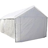 Caravan Canopy Tent Sidewalls for Domain Carport with Straps, Ideal for Garage Storage, Inflatable Garage Covering, White (Si