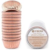 Gifbera Mini Rose Gold Foil Cupcake Liners Metallic Baking Cups, 300-Count