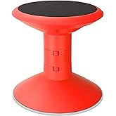 Storex 00302U01C Adjustable Wobble Chair, Non-Slip Base, 12-18 Inch Height, Red