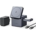 Anker MagSafe Charger Stand, Wireless Charger, 3-in-1 Cube, 15W Foldable Fast Charging for iPhone 16/15/14/13, Apple Watch, A