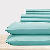 California Design Den 6-Pc Queen Size Sheet Set with 4 Pillowcases - 400 Thread Count 100% Cotton Sheets, Cooling Sateen Weav