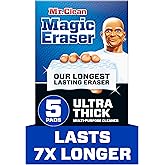 Mr. Clean Magic Eraser Ultra Thick Multi Purpose Cleaner, Bathroom Cleaning Supplies, Magic Eraser Sponge Multi Surface Clean